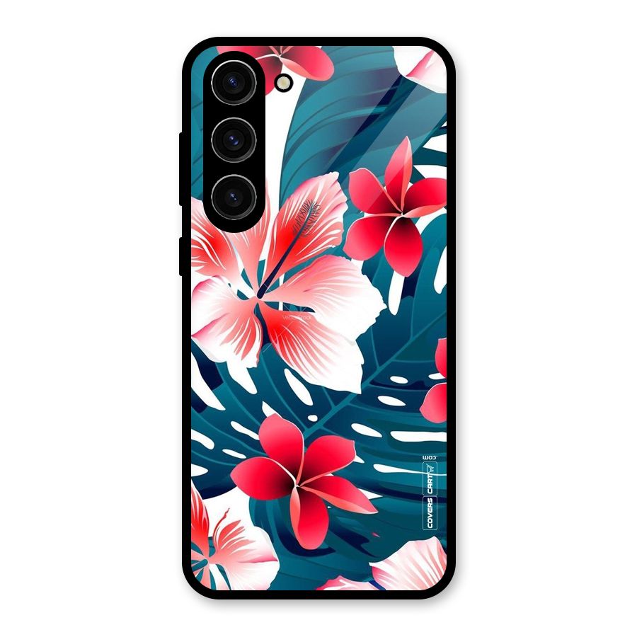 Flower design Glass Back Case for Galaxy S23 Plus