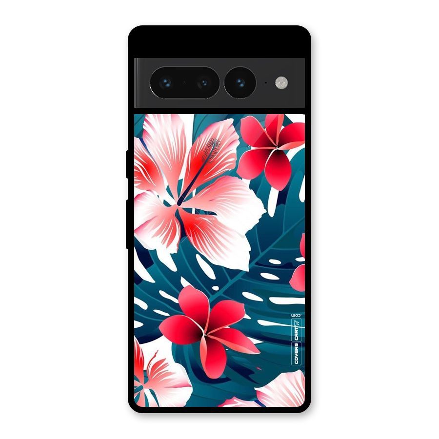 Flower design Glass Back Case for Google Pixel 7 Pro