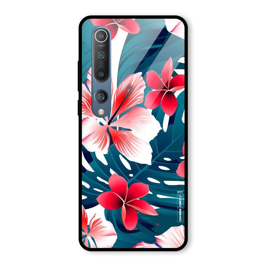Flower design Glass Back Case for Mi 10