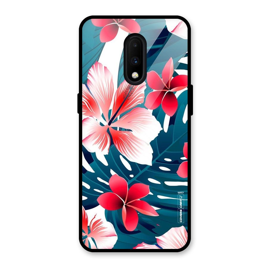 Flower design Glass Back Case for OnePlus 7