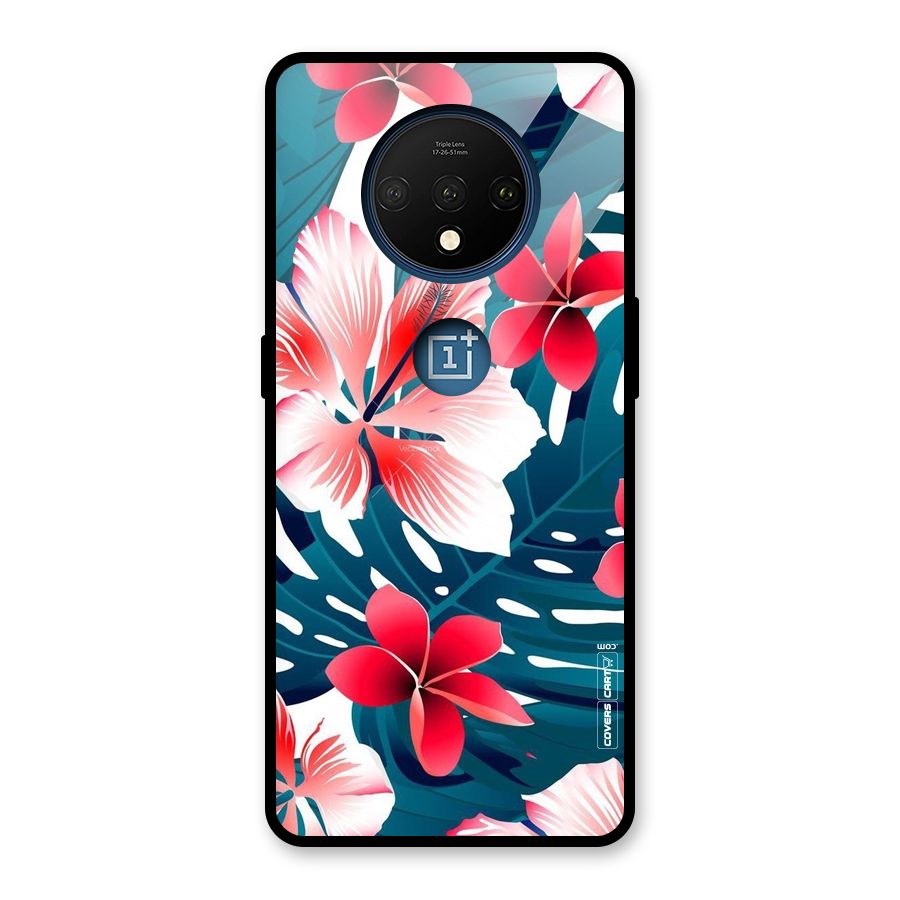 Flower design Glass Back Case for OnePlus 7T