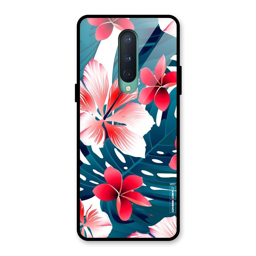 Flower design Glass Back Case for OnePlus 8