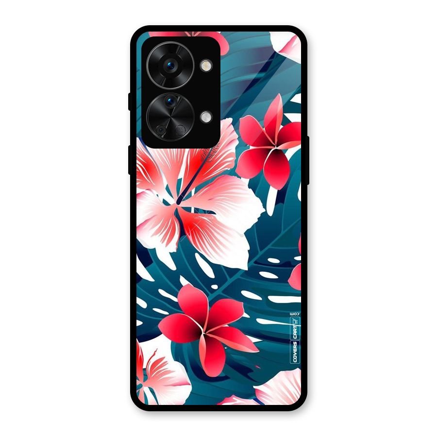 Flower design Glass Back Case for OnePlus Nord 2T