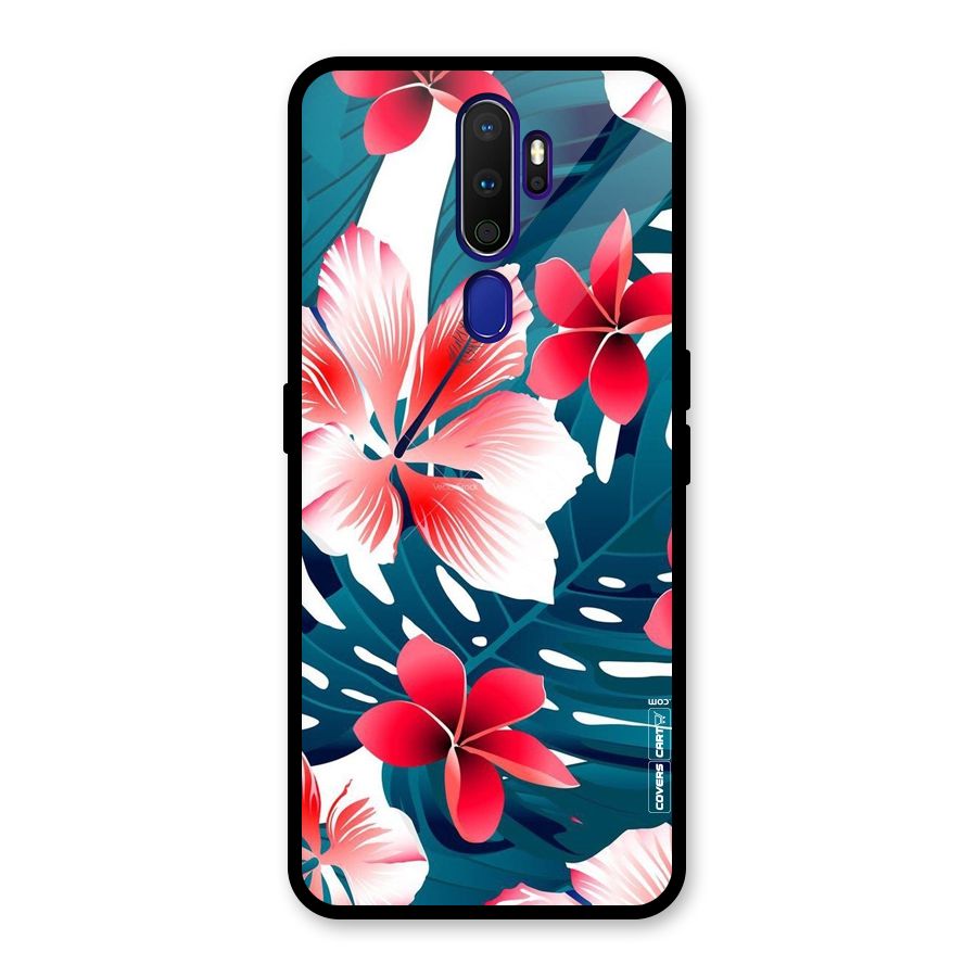 Flower design Glass Back Case for Oppo A9 (2020)