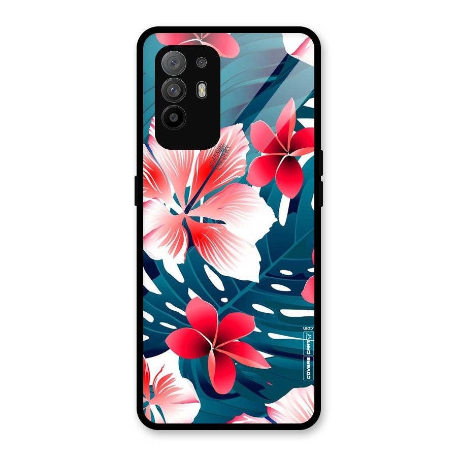 Flower design Glass Back Case for Oppo F19 Pro Plus 5G
