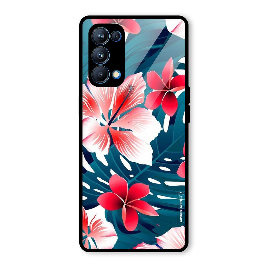 Flower design Glass Back Case for Oppo Reno5 Pro 5G