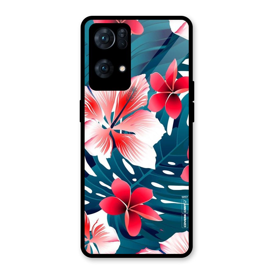 Flower design Glass Back Case for Oppo Reno7 Pro 5G
