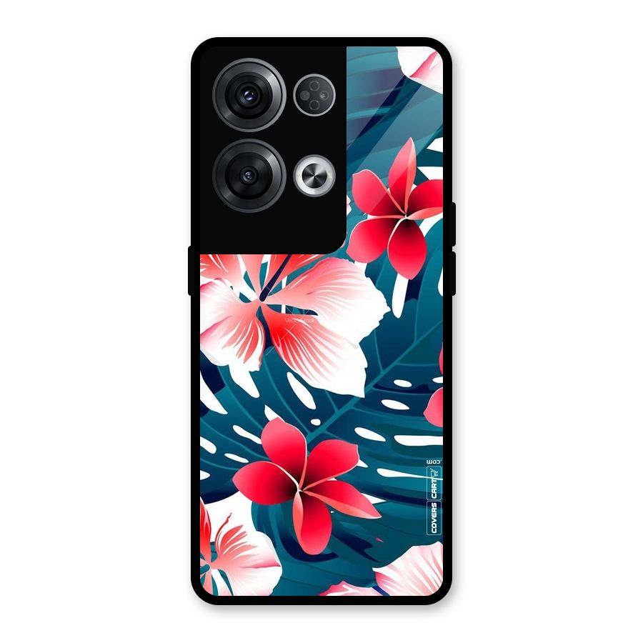 Flower design Glass Back Case for Oppo Reno8 Pro 5G