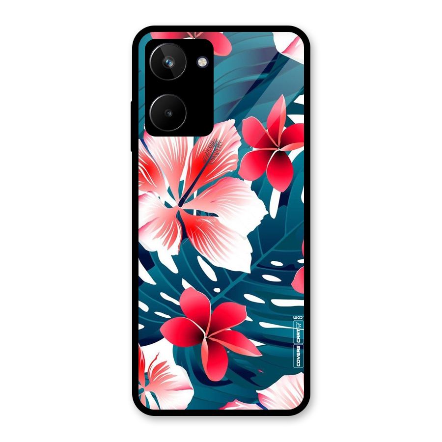 Flower design Glass Back Case for Realme 10