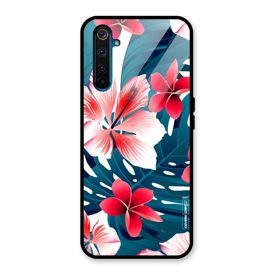 Flower design Glass Back Case for Realme 6 Pro