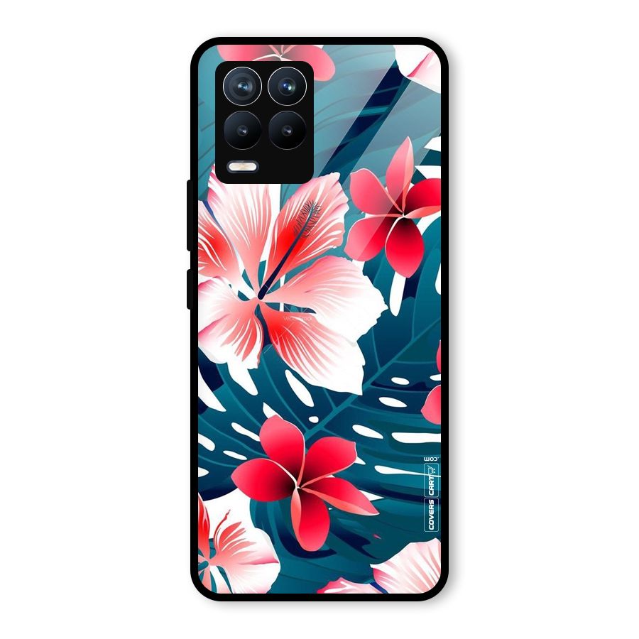 Flower design Glass Back Case for Realme 8