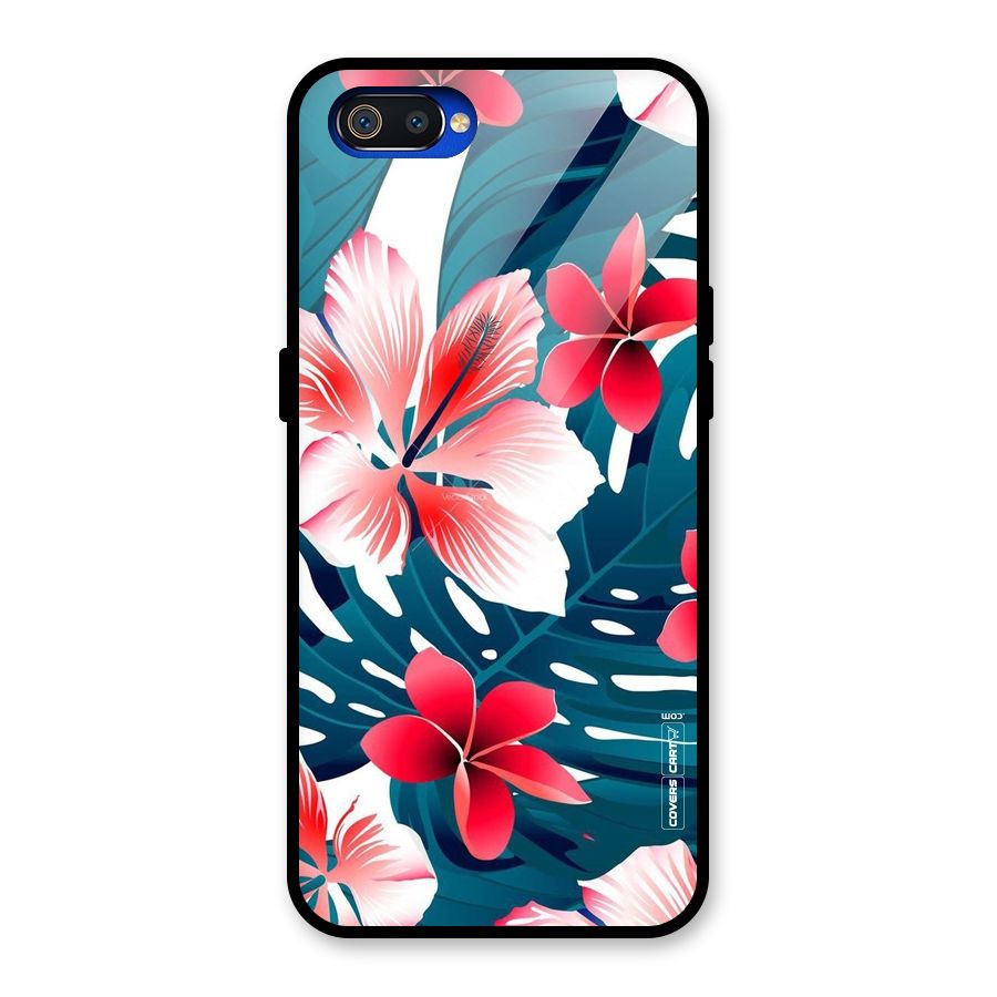 Flower design Glass Back Case for Realme C2