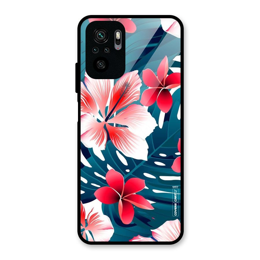 Flower design Glass Back Case for Redmi Note 10S