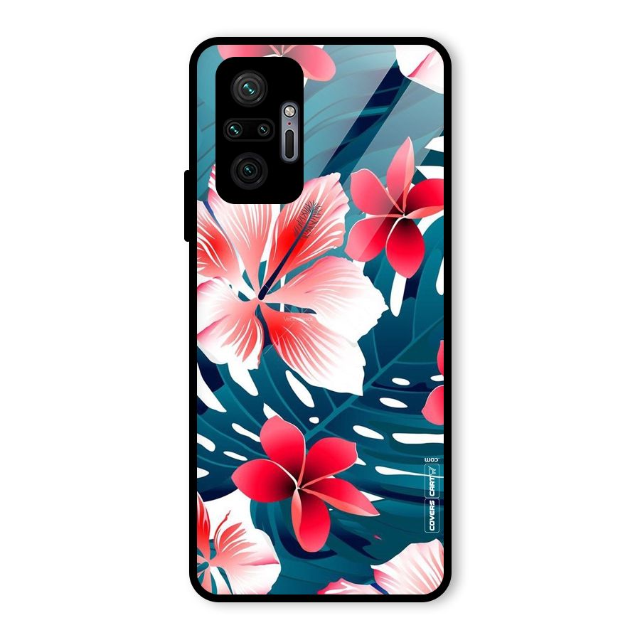 Flower design Glass Back Case for Redmi Note 10 Pro