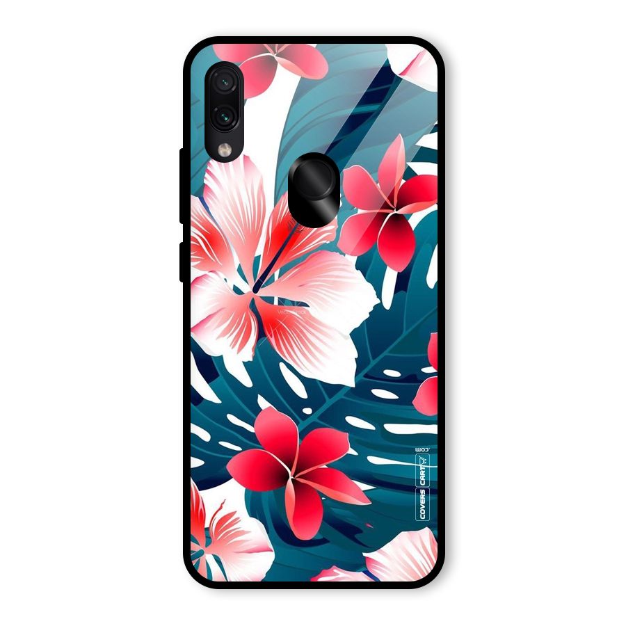 Flower design Glass Back Case for Redmi Note 7S