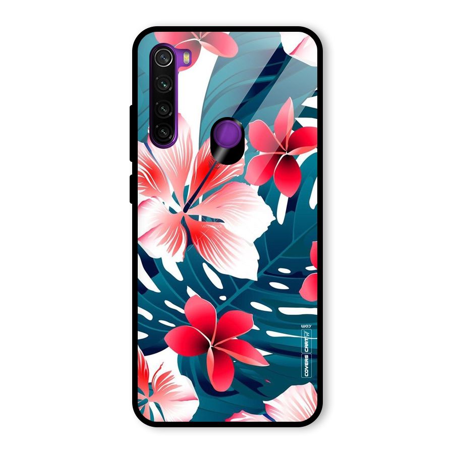 Flower design Glass Back Case for Redmi Note 8