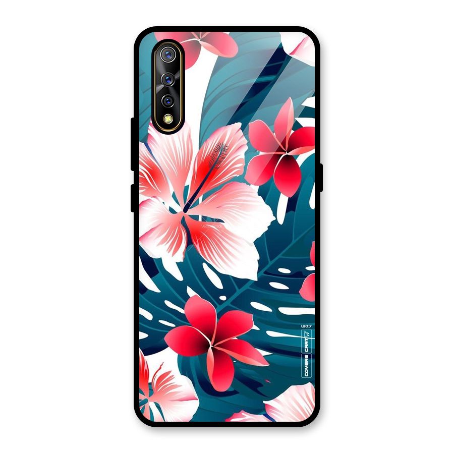Flower design Glass Back Case for Vivo S1
