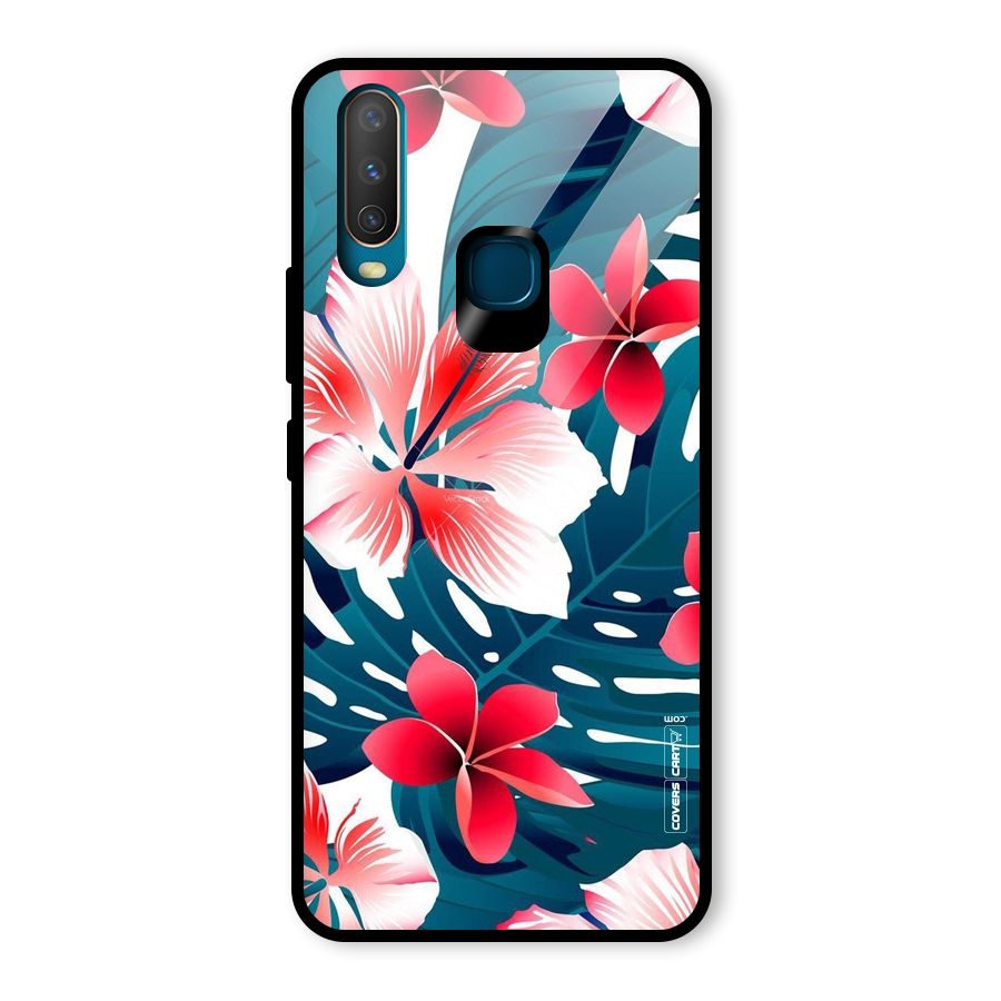 Flower design Glass Back Case for Vivo U10