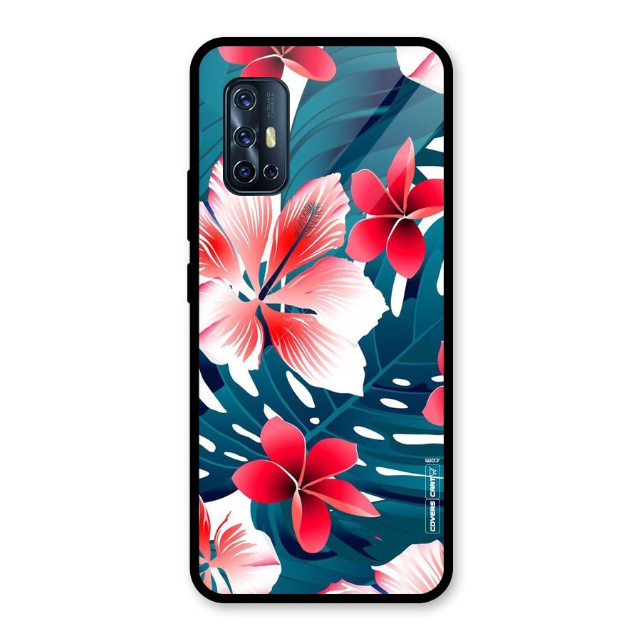 Flower design Glass Back Case for Vivo V17