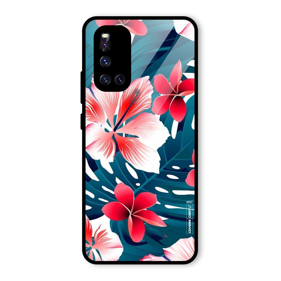 Flower design Glass Back Case for Vivo V19