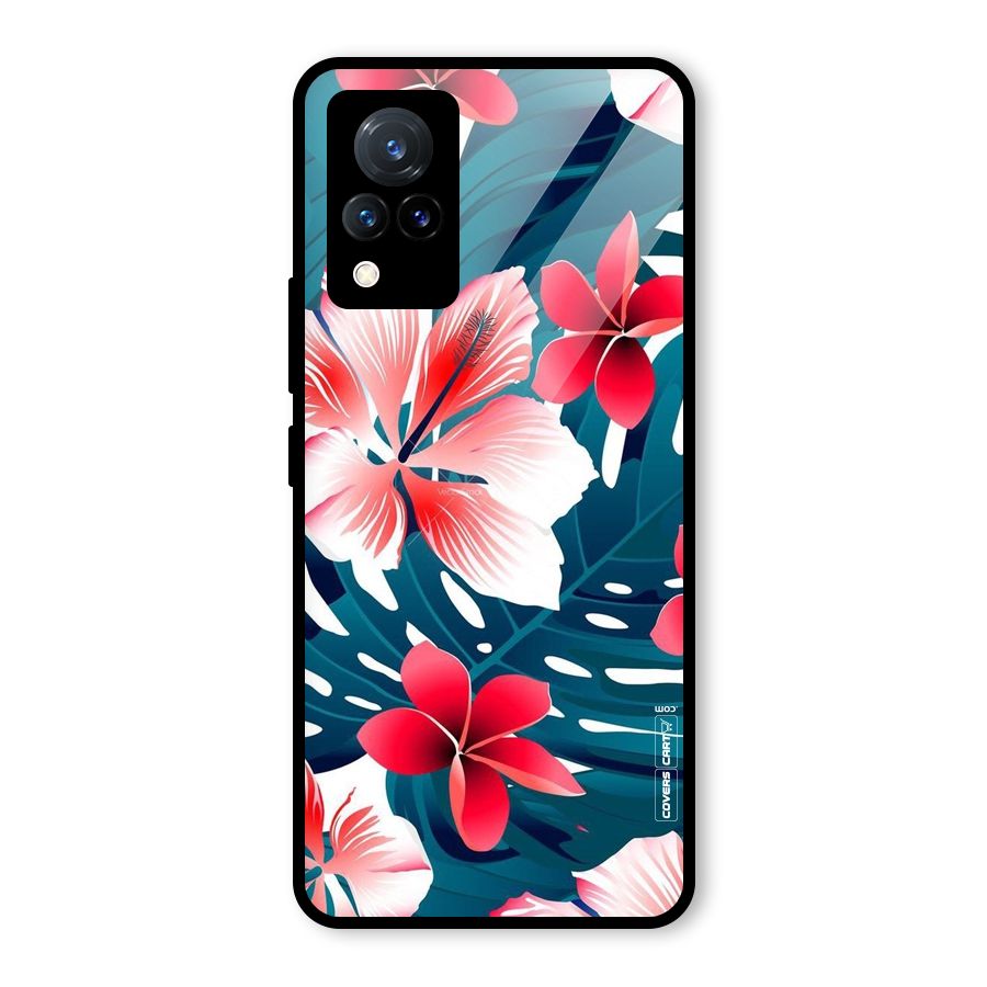 Flower design Glass Back Case for Vivo V21 5G