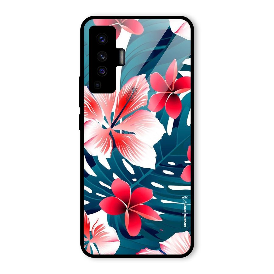 Flower design Glass Back Case for Vivo X50