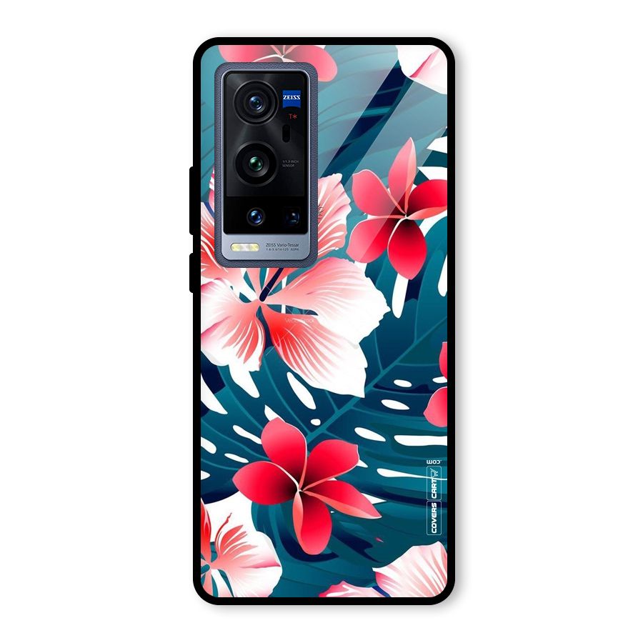 Flower design Glass Back Case for Vivo X60 Pro Plus
