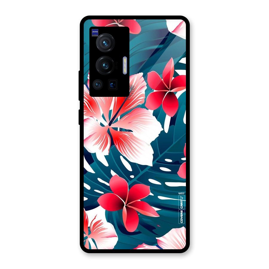 Flower design Glass Back Case for Vivo X70 Pro