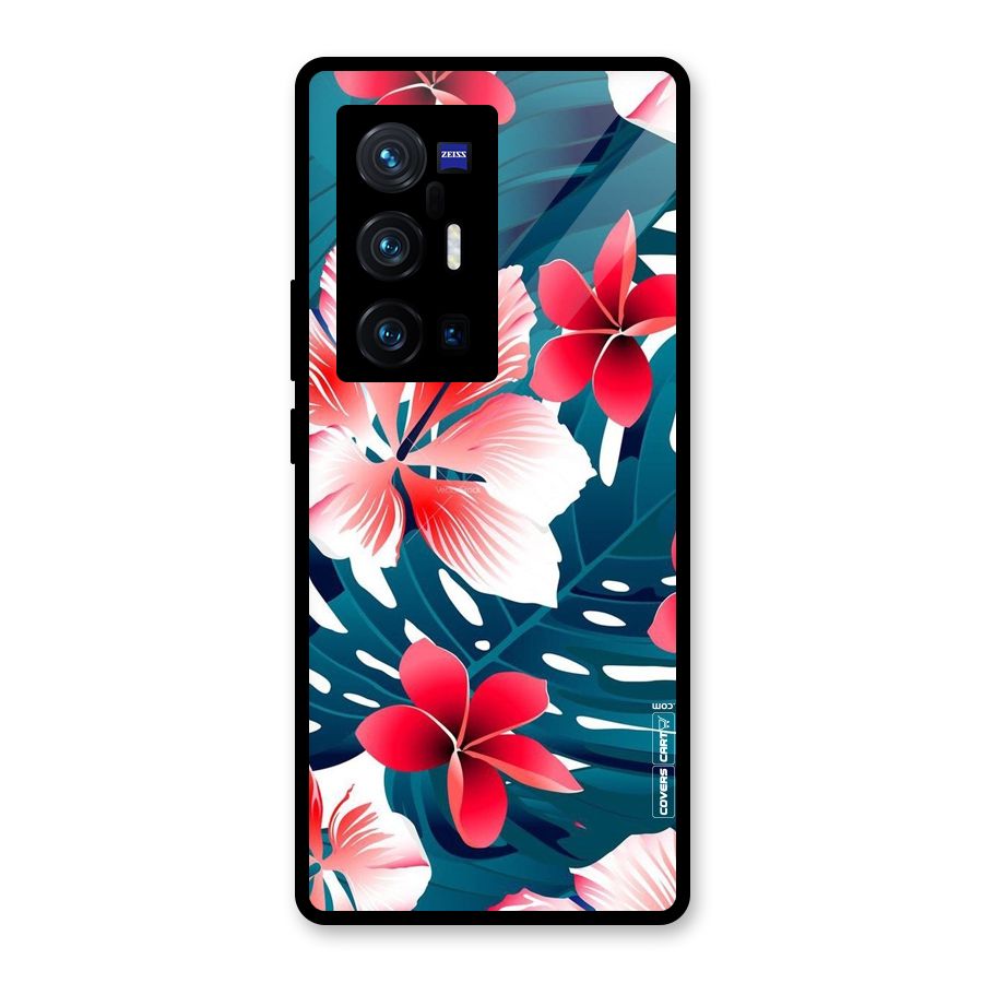 Flower design Glass Back Case for Vivo X70 Pro Plus