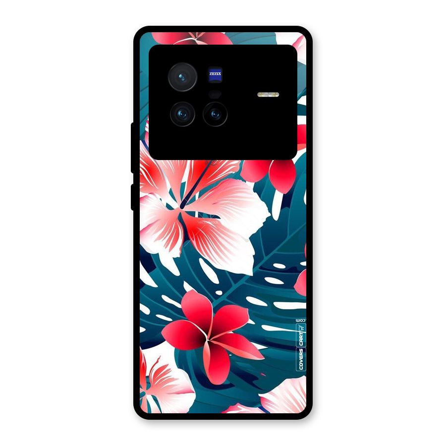 Flower design Glass Back Case for Vivo X80