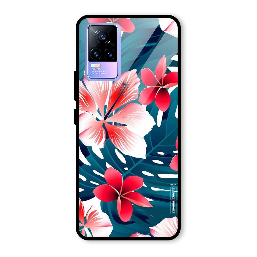 Flower design Glass Back Case for Vivo Y73