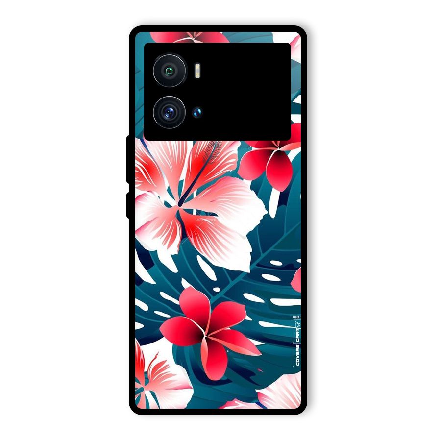 Flower design Glass Back Case for Vivo iQOO 9 Pro