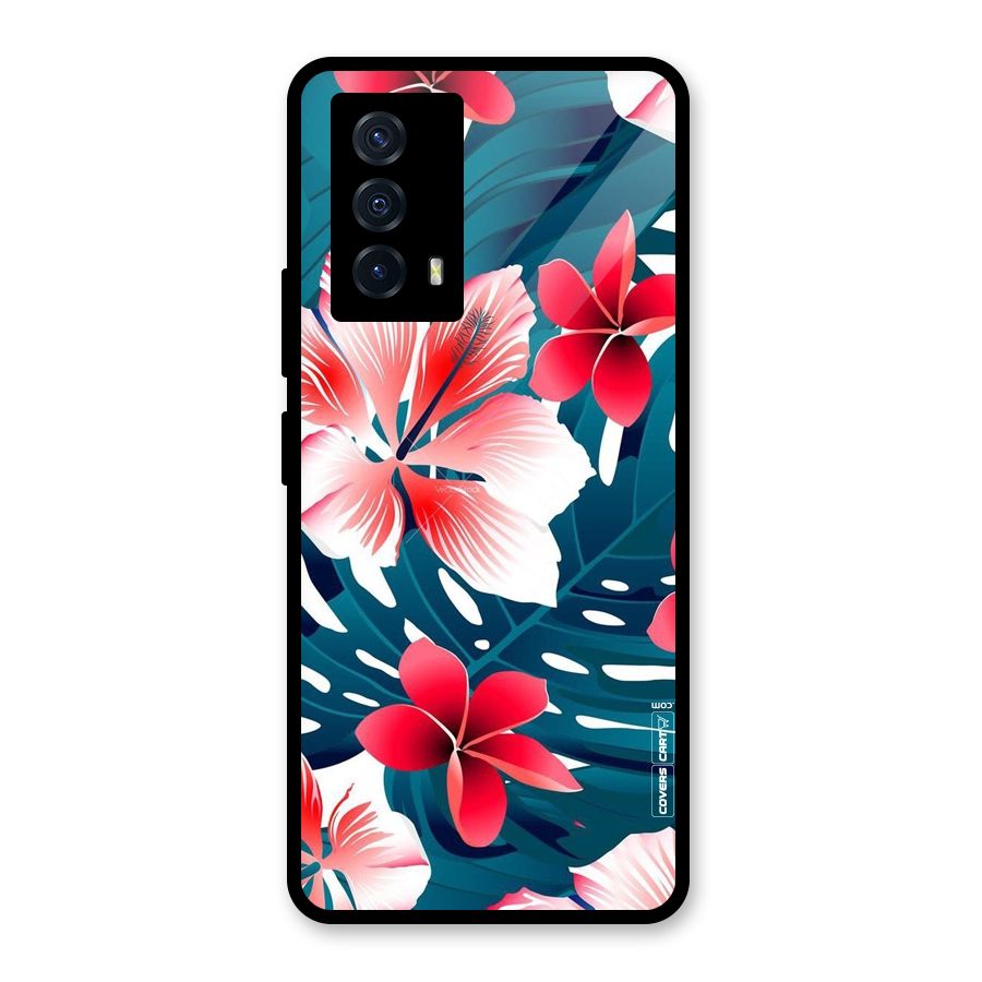 Flower design Glass Back Case for Vivo iQOO Z5
