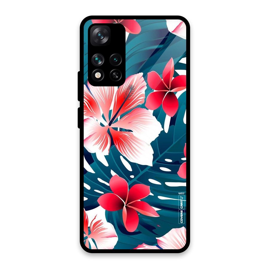 Flower design Glass Back Case for Xiaomi 11i HyperCharge 5G