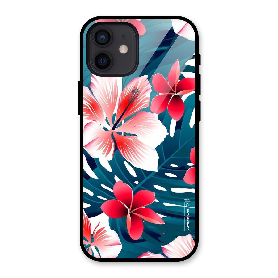 Flower design Glass Back Case for iPhone 12