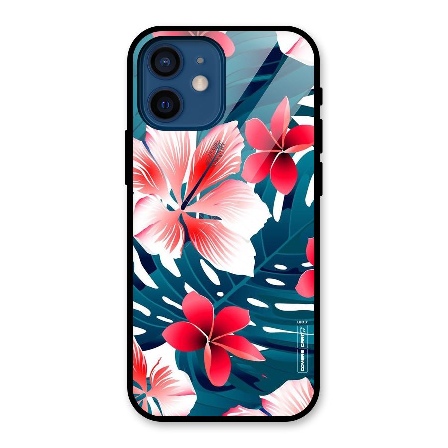 Flower design Glass Back Case for iPhone 12 Mini