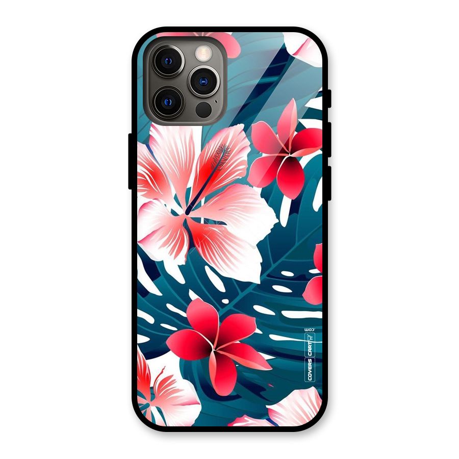 Flower design Glass Back Case for iPhone 12 Pro