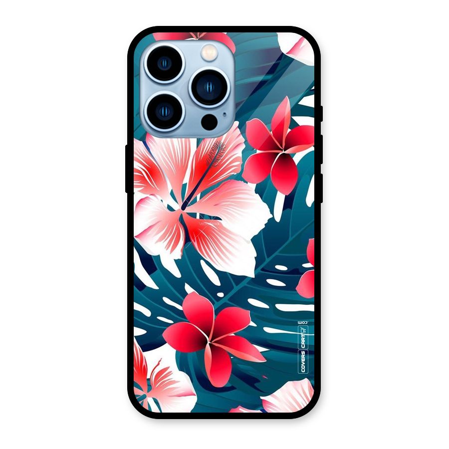 Flower design Glass Back Case for iPhone 13 Pro