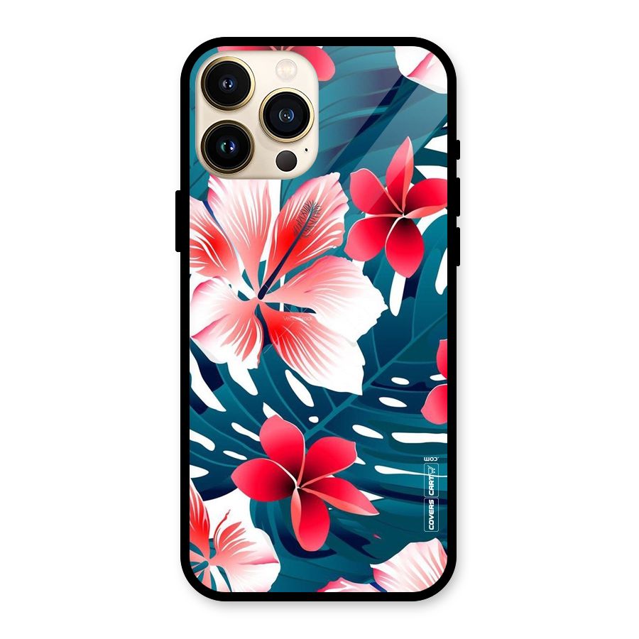 Flower design Glass Back Case for iPhone 13 Pro Max