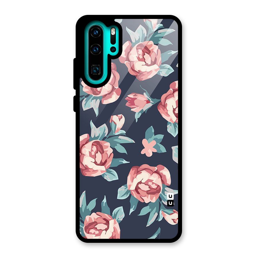 Flowers Painting Glass Back Case for Huawei P30 Pro