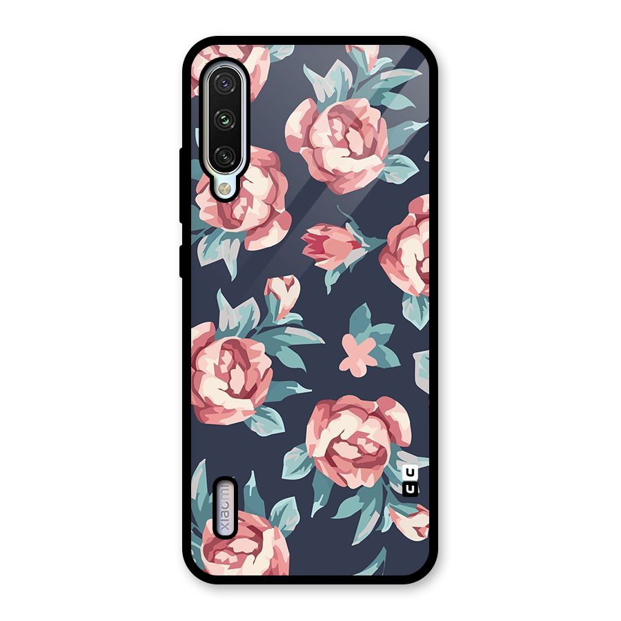 Flowers Painting Glass Back Case for Mi A3