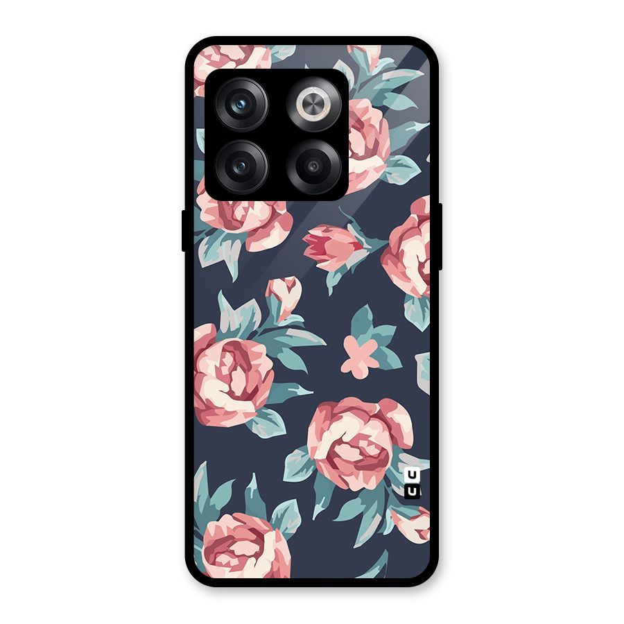 Flowers Painting Glass Back Case for OnePlus 10T