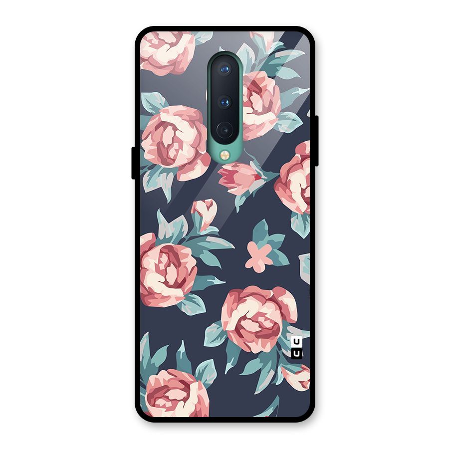 Flowers Painting Glass Back Case for OnePlus 8