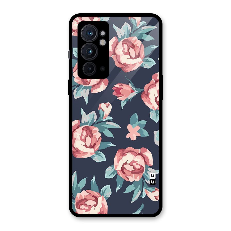 Flowers Painting Glass Back Case for OnePlus 9RT 5G