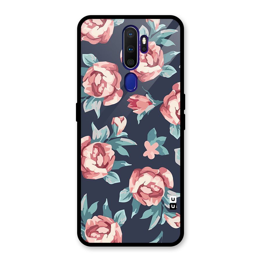 Flowers Painting Glass Back Case for Oppo A9 (2020)