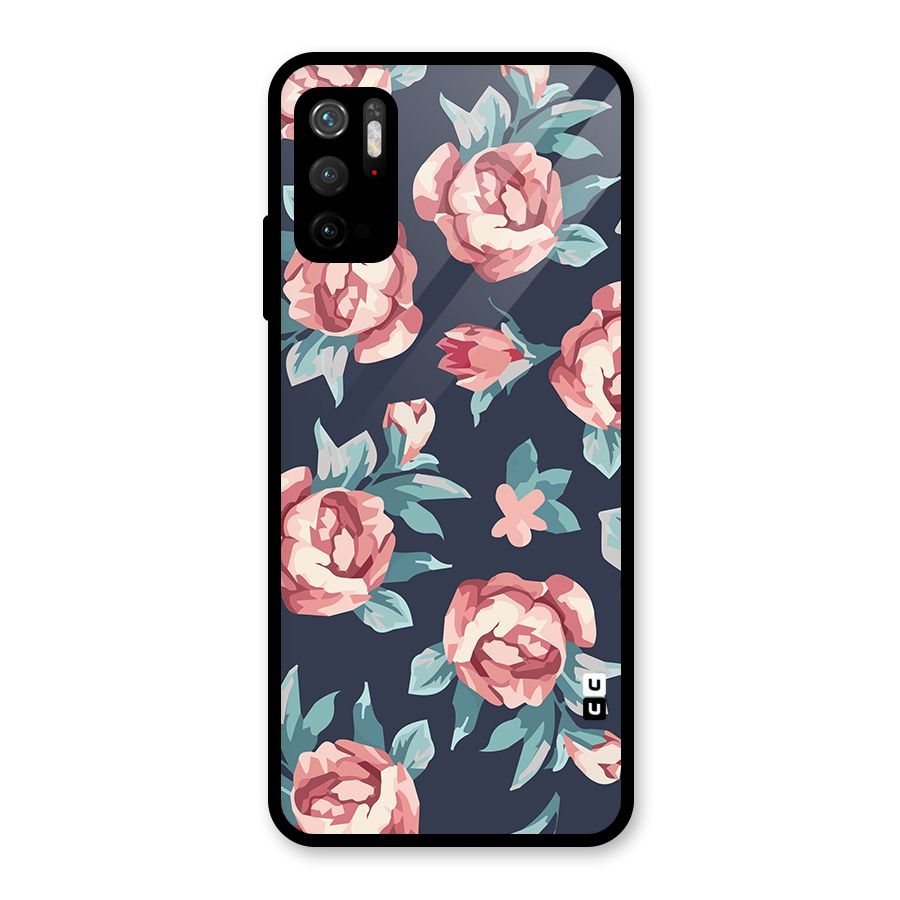 Flowers Painting Glass Back Case for Poco M3 Pro 5G