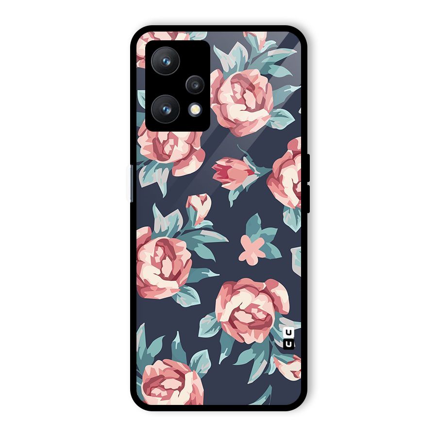 Flowers Painting Glass Back Case for Realme 9 Pro 5G