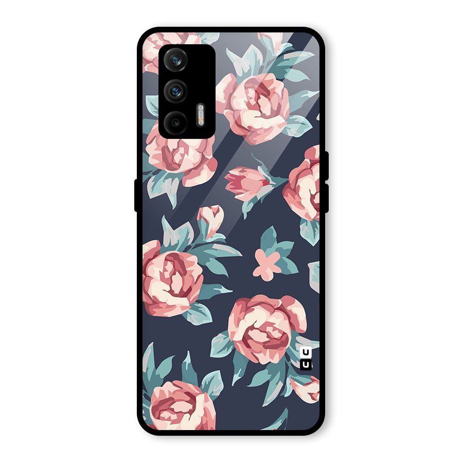 Flowers Painting Glass Back Case for Realme GT 5G