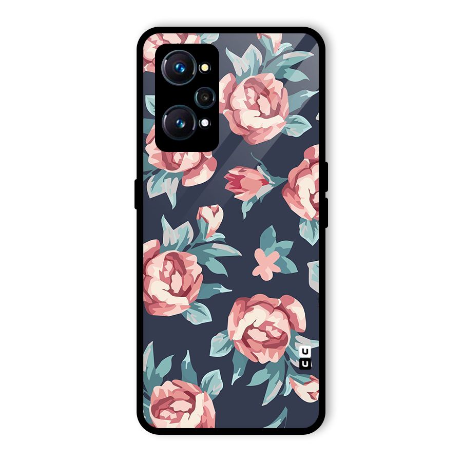Flowers Painting Glass Back Case for Realme GT Neo2
