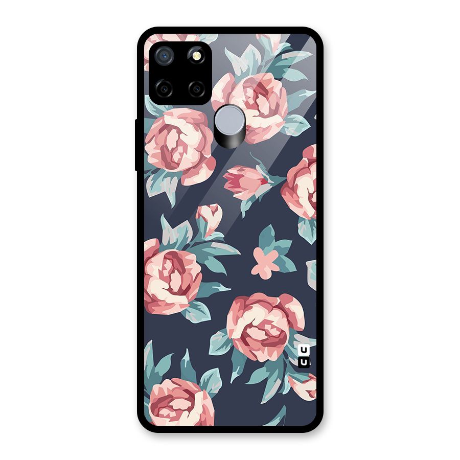 Flowers Painting Glass Back Case for Realme Narzo 20